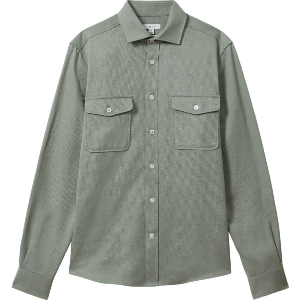 REISS ARLO Cotton Canvas Overshirt